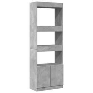 vidaXL Buffet haut 63x33x180 cm gris b&eacute;ton bois d'ing&eacute;nierie