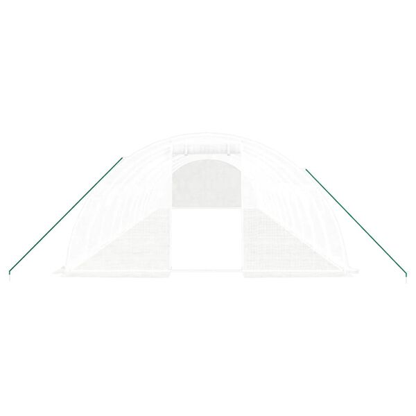 vidaXL Serre avec cadre en acier blanc 48 m&sup2; 12x4x2 m