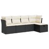 vidaXL Salon de jardin 5 pcs avec coussins noir r&eacute;sine tress&eacute;e