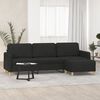 vidaXL Canap&eacute; &agrave; 3 places avec repose-pieds Noir 210 cm Tissu