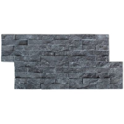 vidaXL Panneaux muraux 5 pièces en marbre noir 0,5 m²