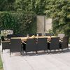 vidaXL Ensemble &agrave; manger de jardin 13 pcs avec coussins Noir