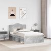 vidaXL Cadre de lit Gris B&eacute;ton 135 x 190 cm Pin massif