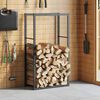 vidaXL Portant de bois de chauffage noir 110x30x61 cm acier