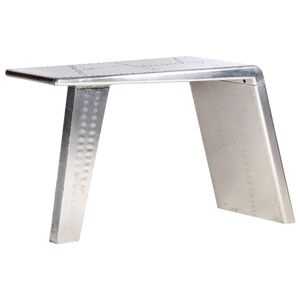 vidaXL Bureau style avion Argent&eacute; 112x50x76 cm M&eacute;tal
