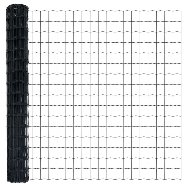 vidaXL Cl&ocirc;ture Euro Gris 1.5 x 10 m Fer rev&ecirc;tu de PVC