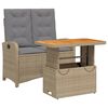 vidaXL Ensemble &agrave; manger de jardin et coussins 2 pcs beige poly rotin