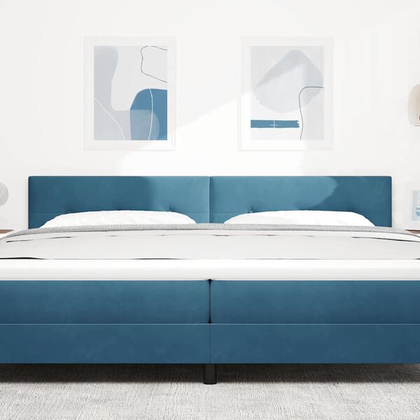 vidaXL T&ecirc;te de lit LED avec des lumi&egrave;res &agrave; LED Bleu 200 cm Polyester