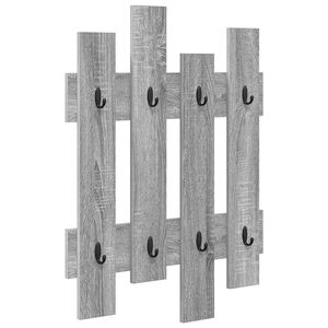 vidaXL Porte-manteau mural Montage mural Gris Sonoma 60 x 3 x 82 cm