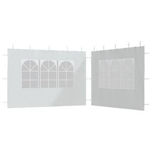 vidaXL Paroi de tente de r&eacute;ception 2 pcs avec fen&ecirc;tre PE Blanc