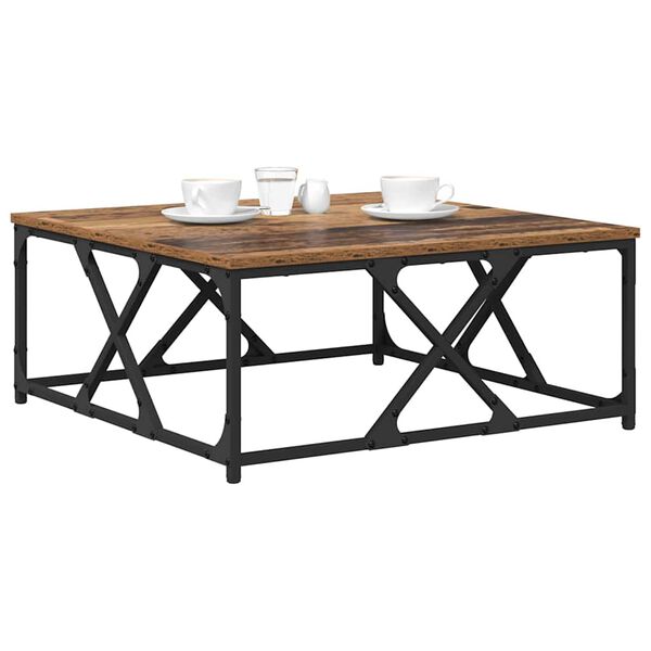 vidaXL Table basse Bois Ancien 70 x 70 x 30 cm Bois d'ing&eacute;nierie