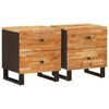 vidaXL Cabinet de chevet avec tiroir 2 pcs Marron 40 x 33 x 46 cm