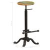 vidaXL Tabourets de bar lot de 2 Fonte et bois de récupération solide
