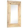 vidaXL Miroir sculpt&eacute; &agrave; la main 80x50x2,6 cm Bois de manguier solide