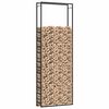 vidaXL Portant de bois de chauffage Noir mat 110x28x312 cm Acier