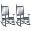 vidaXL Chaises &agrave; bascule si&egrave;ges incurv&eacute;s lot de 2 gris peuplier massif