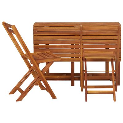 vidaXL Table à jardinière et 2 chaises de bistro bois d'acacia massif Jardin