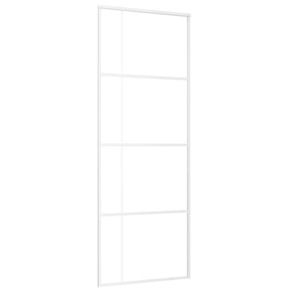 vidaXL Porte coulissante Verre ESG et aluminium 76x205 cm Blanc