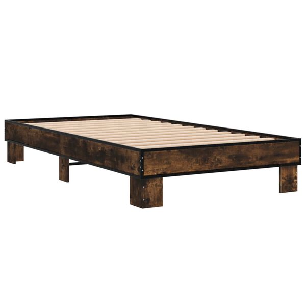 vidaXL Cadre de lit sans matelas ch&ecirc;ne fum&eacute; 90x200 cm