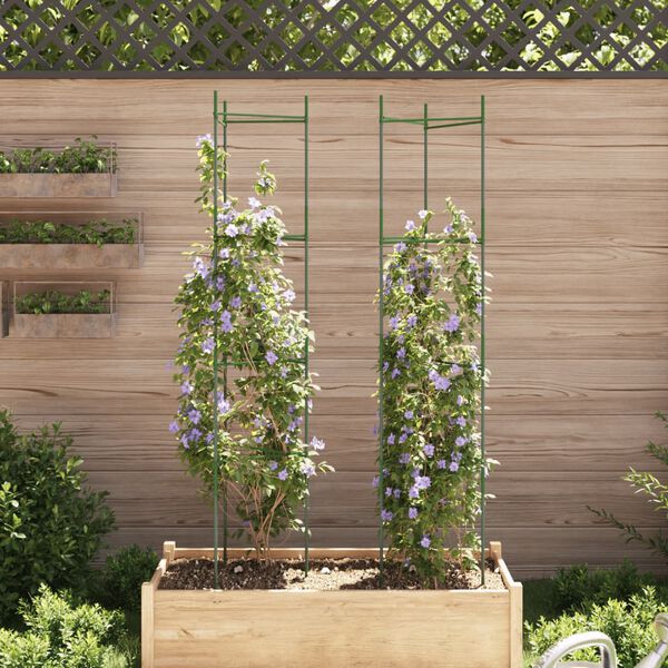 vidaXL Cage &agrave; tomates 2 pcs 154 cm acier et PP