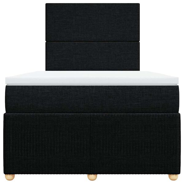 vidaXL Sommier &agrave; lattes de lit avec matelas Noir 120x200 cm Tissu