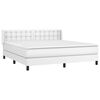 vidaXL Sommier &agrave; lattes de lit avec matelas Blanc 160x200cm Similicuir