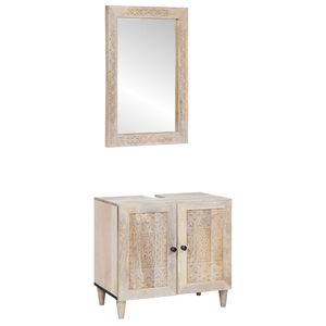 vidaXL Ensemble de mobilier de salle de bain 2 pc Blanc