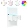 vidaXL Table de chevet murale avec lumi&egrave;res LED blanc