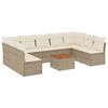 vidaXL Salon de jardin avec coussins 10 pcs beige r&eacute;sine tress&eacute;e