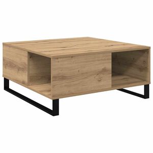 vidaXL Table basse Ch&ecirc;ne artisanal 80 x 80 x 36,5 cm Bois d'ing&eacute;nierie
