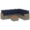 vidaXL Ensemble de canap&eacute; de jardin 7 pcs avec coussins gris r&eacute;sine tress&eacute;e