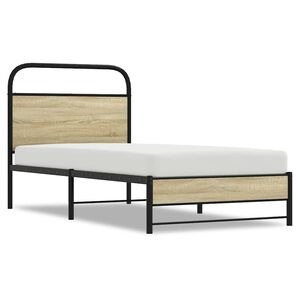 vidaXL Cadre de lit sans matelas 75x190cm ch&ecirc;ne sonoma bois ing&eacute;nierie