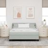 vidaXL Lit &agrave; ressorts avec matelas Gris clair 190 x 140 cm Polyester