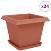 vidaXL Pots de plantes 24 pcs Rouge brique 33 x 33 x 26 cm Plastique