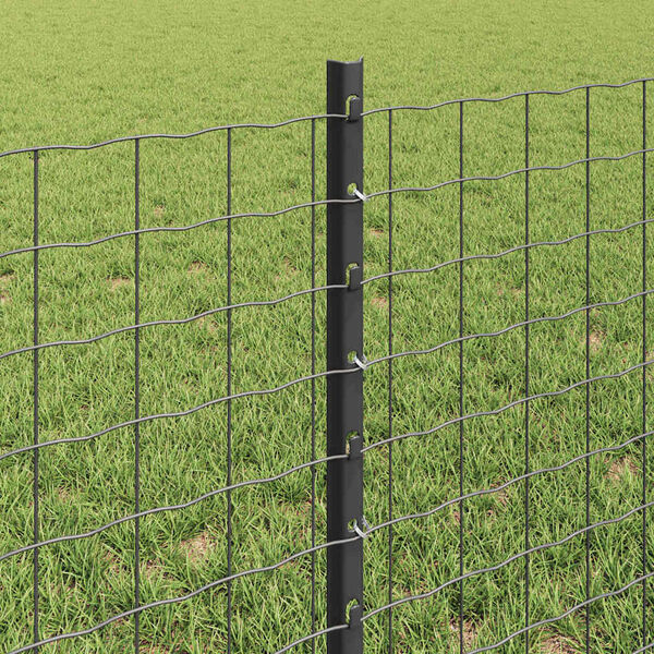 vidaXL Poteau de cl&ocirc;ture. 5 pcs Gris 60 cm Acier