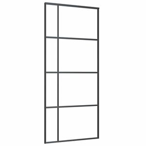 vidaXL Porte coulissante Verre ESG et aluminium 90x205 cm Noir