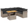 vidaXL Salon de jardin avec coussins 7 pcs gris r&eacute;sine tress&eacute;e