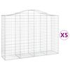 vidaXL Paniers &agrave; gabions arqu&eacute;s 5 pcs 200x50x140/160 cm Fer galvanis&eacute;