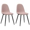 vidaXL Chaises &agrave; manger lot de 2 rose velours