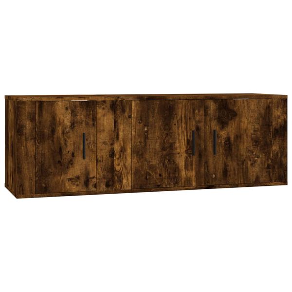 vidaXL Ensemble de meubles TV 2 pcs Ch&ecirc;ne fum&eacute; Bois d'ing&eacute;nierie