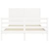 vidaXL Cadre de lit sans matelas blanc 140x190 cm bois massif