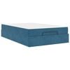 vidaXL Cadre de lit avec matelas 2 pc Bleu Velours