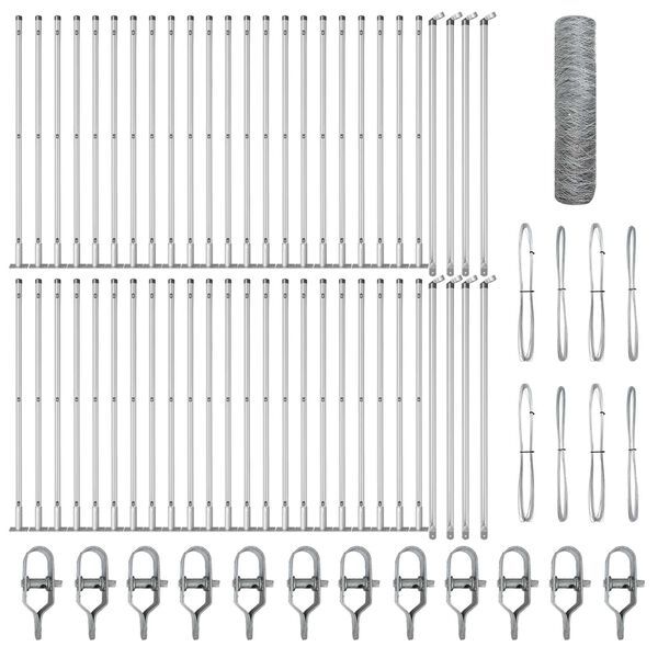 vidaXL Poteau de cl&ocirc;ture. Argent&eacute; 100 x 0,8 m (maillage de 36 mm)