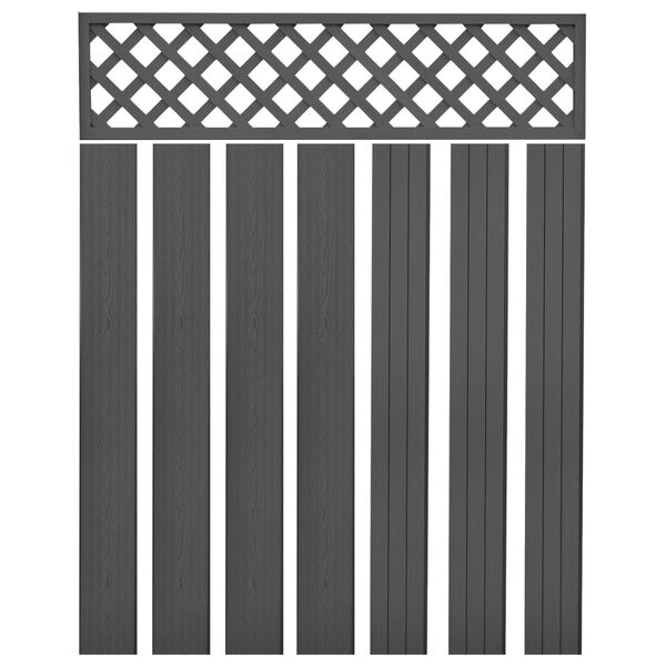 vidaXL Panneaux de cl&ocirc;ture de remplacement WPC 7 pcs 170 cm Gris
