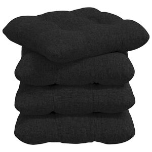 vidaXL Coussins de si&egrave;ge 4 pcs Noir 45 x 45 x 12 cm tissu