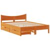 vidaXL Cadre de lit avec tiroirs cire marron 160x200cm bois massif pin