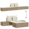 vidaXL Chaise longue double avec coussins beige r&eacute;sine tress&eacute;e