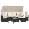 vidaXL Salon de jardin 5 pcs avec coussins noir r&eacute;sine tress&eacute;e