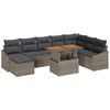 vidaXL Ensemble de canap&eacute; de jardin 9 pc Gris Poly rotin