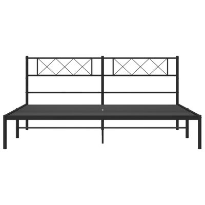 vidaXL Cadre de lit métal sans matelas avec tête de lit noir 193x203cm